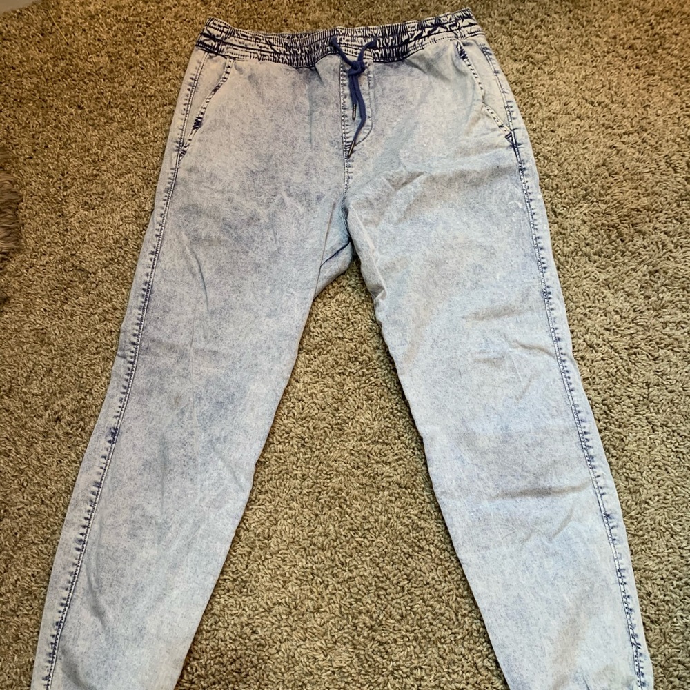 Hollister Light Acid Wash Denim Joggers
